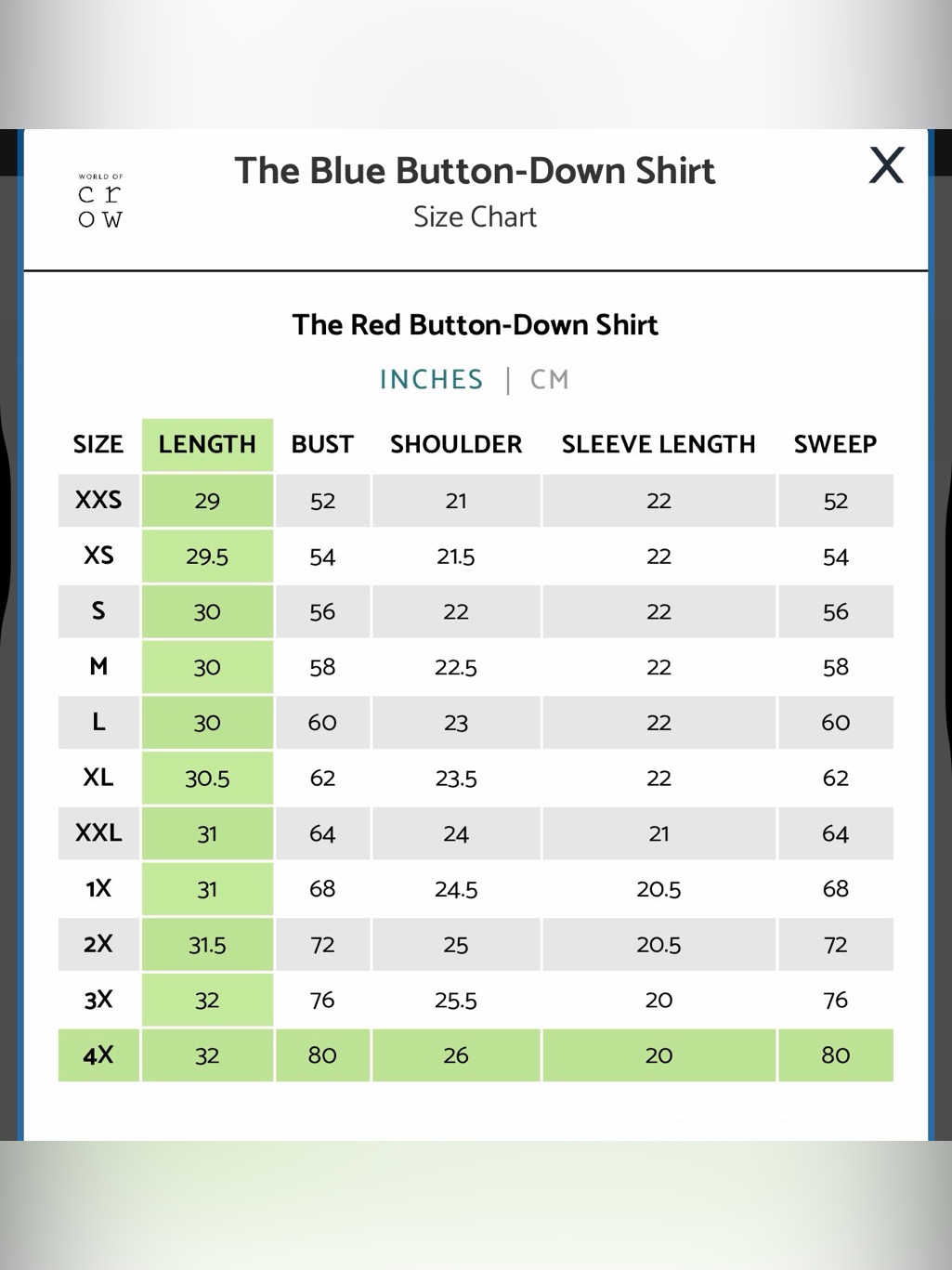 World Of Crow The Blue Button Down Size 4x — image 4 of 4